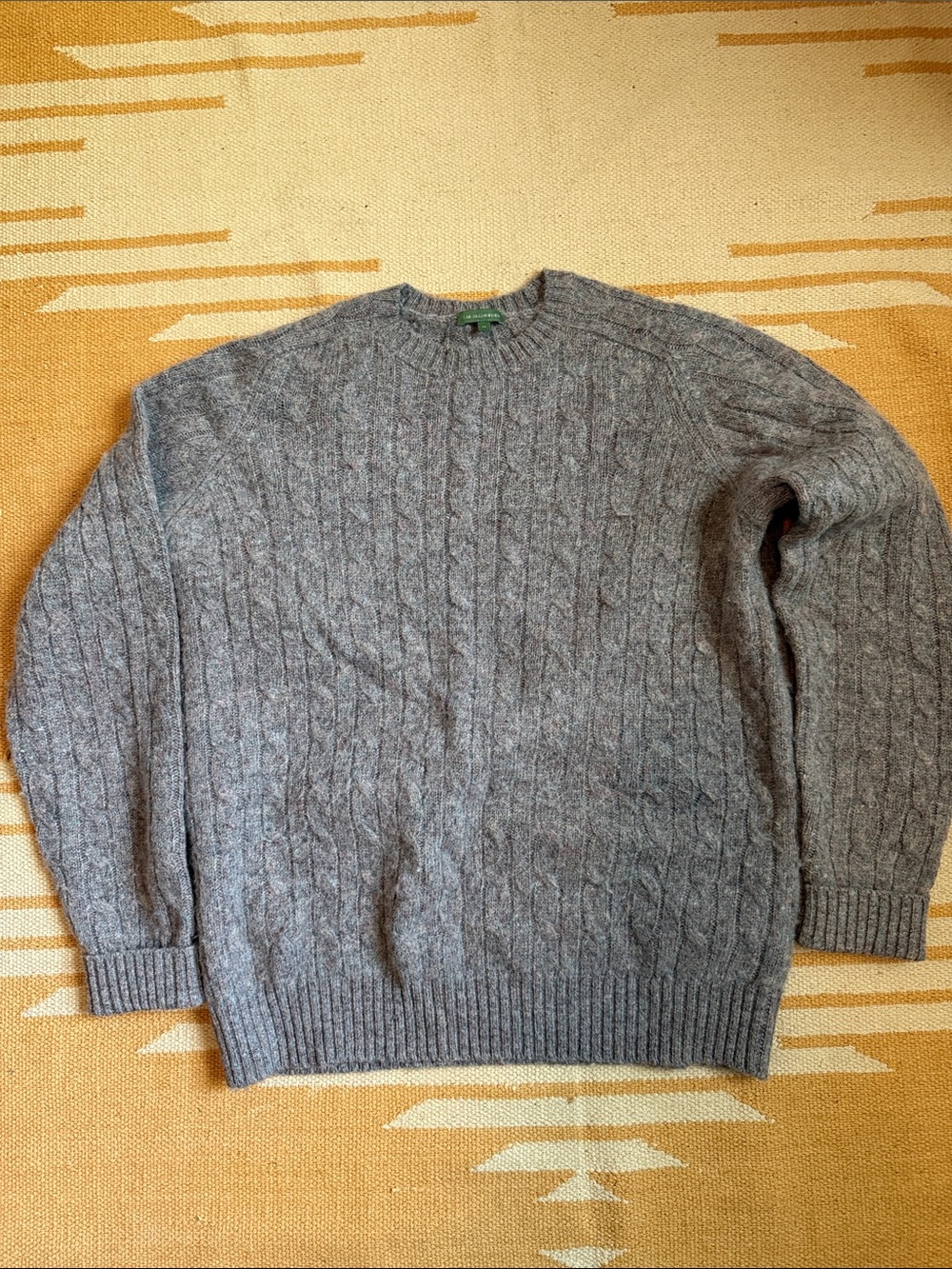 Sid Mashburn Sweater - Cable Knit Rustic Wool - M